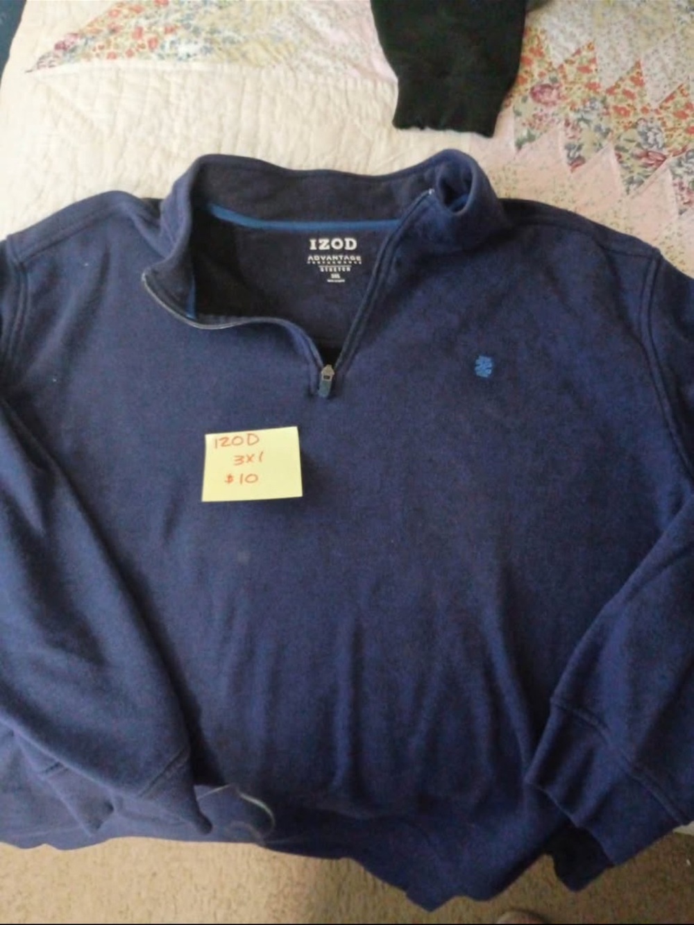 Izod Men's Navy Half-Zip Pullover Sweater